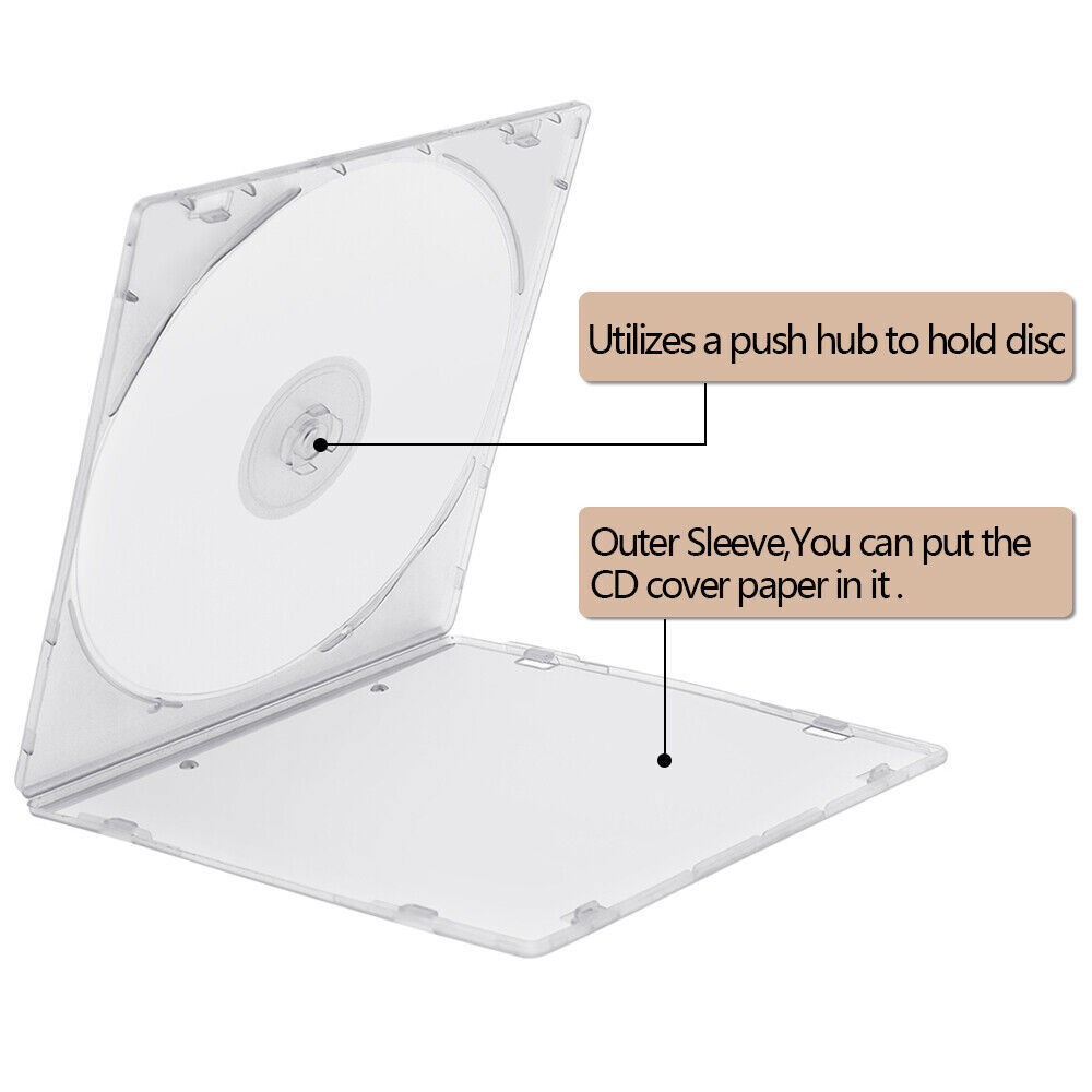 10-100 Pack Clear Single CD DVD Case PP Poly Plastic Cases Holder Storage Box