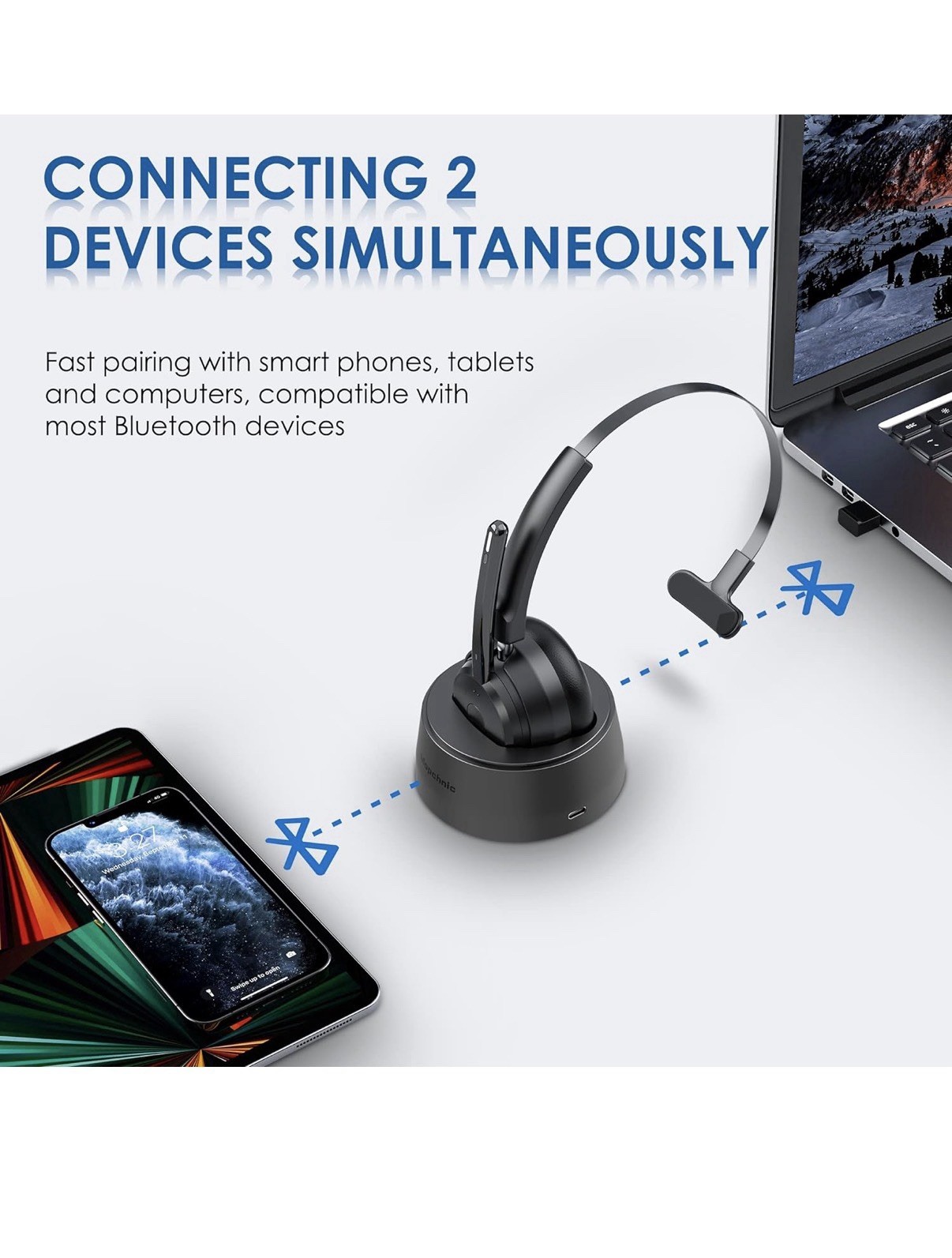 Mopchnic KH113M Bluetooth v5.0 USB Adapter AI Noise-Canceling Mic Black