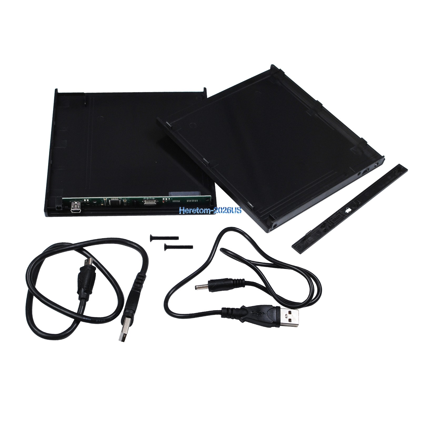 USB 2.0 External Enclosure Case Caddy For 9.5mm SATA CD / DVD ROM Optical Drive