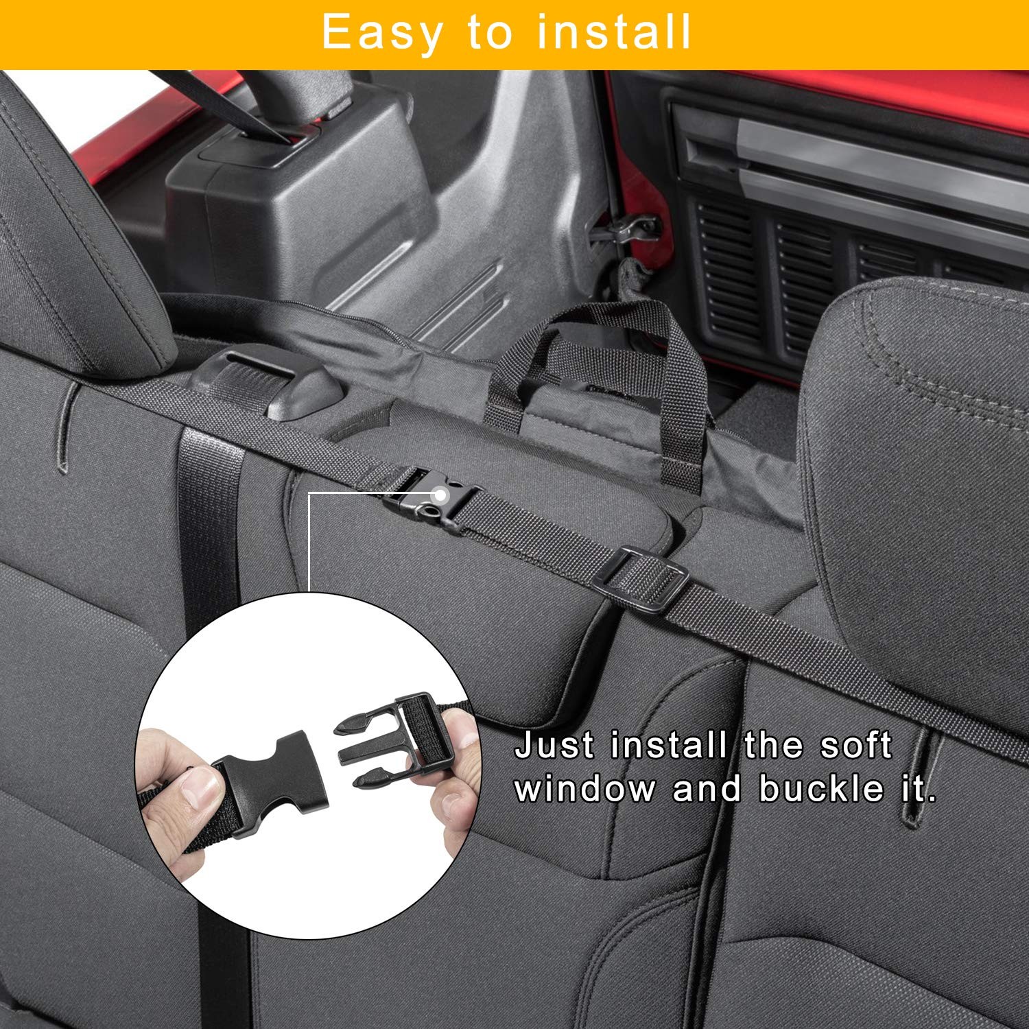 Soft Top Window Storage Bag for 2018-2025 Jeep Wrangler JL JLU Sports Sahara …