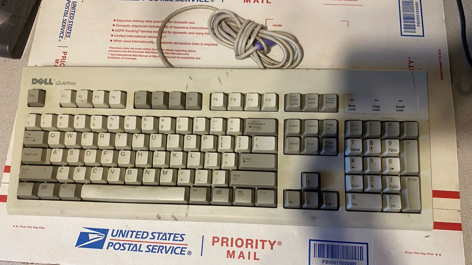 Dell QuietKey RT7D50TW PS/2 Wired Beige Keyboard, English QWERTY