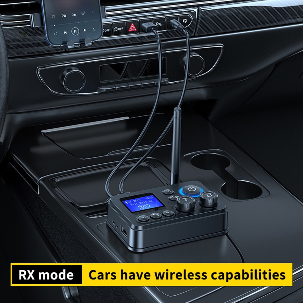 RX/TX Bluetooth 5.4 Transmitter Receiver 3.5mm AUX TV Home Stereo Audio Adapter+