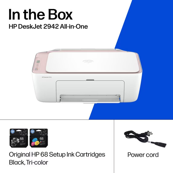 HP DeskJet 2942 Wireless All-in-One Color Inkjet Printer, Pale Rose