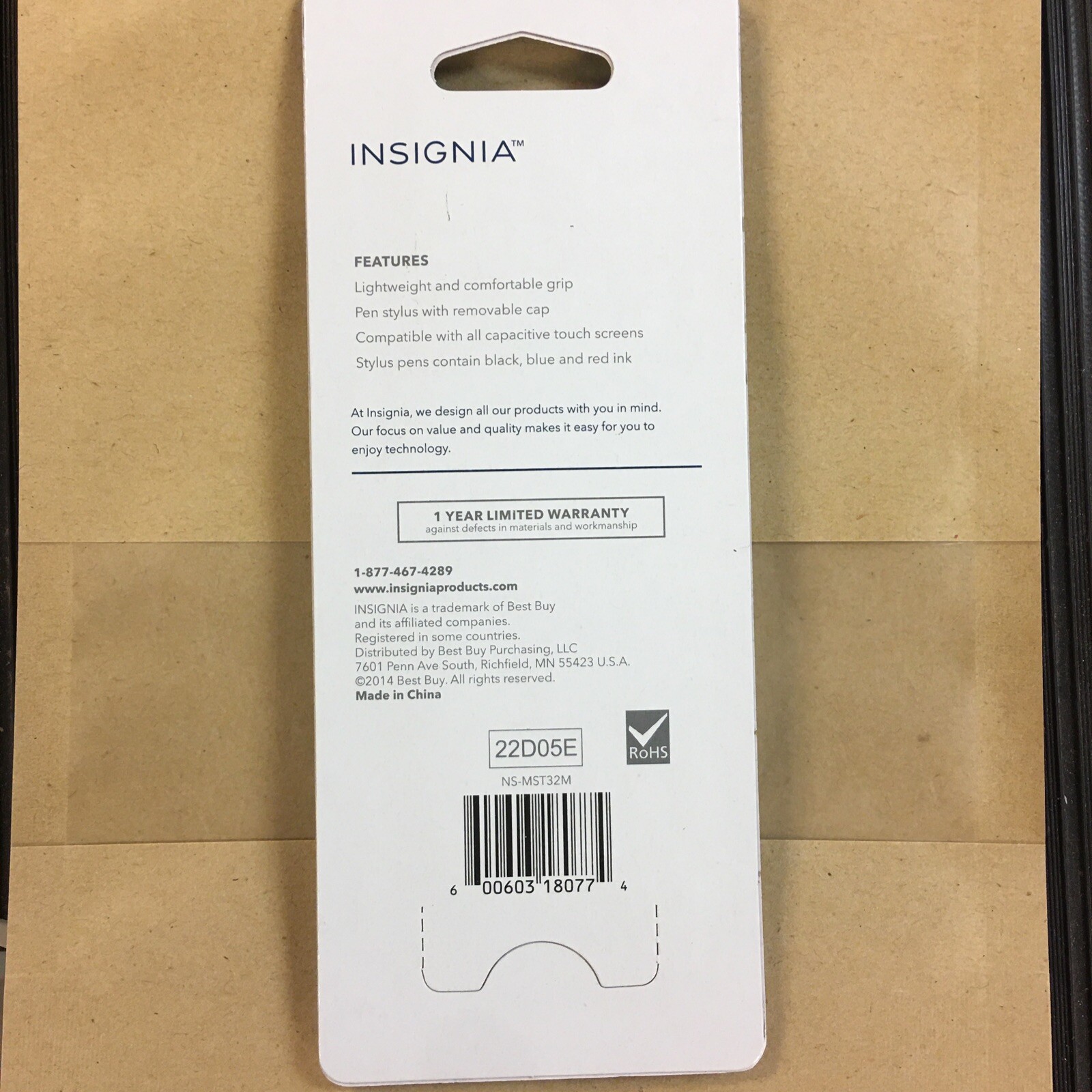 Insignia- Stylus Pen [3 Pack] Universal Capacitive Touch Screen – Black/Red/Blue