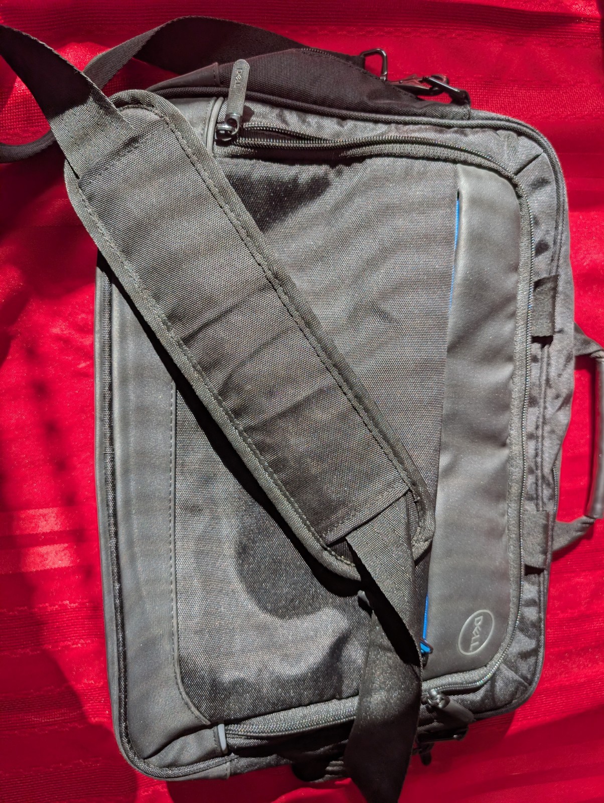 Dell Laptop Bag 17″x 13″ Blk/Gry/Blu Computer Carrying Case w/ Shoulder Strap