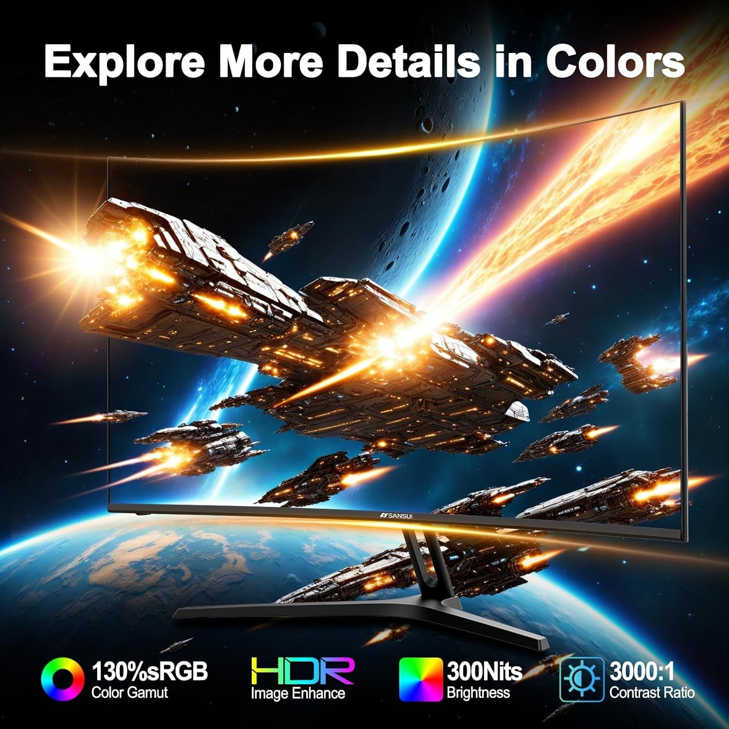 24 Inch Curved Gaming Monitor up to 180Hz MPRT 1ms with Built-in Speakers,FHD…
