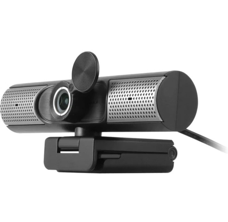 Aluratek HD 1080P Webcam, USB-C/USB-A, w/Built-in Speakers & Mic,Black,AWCS06F