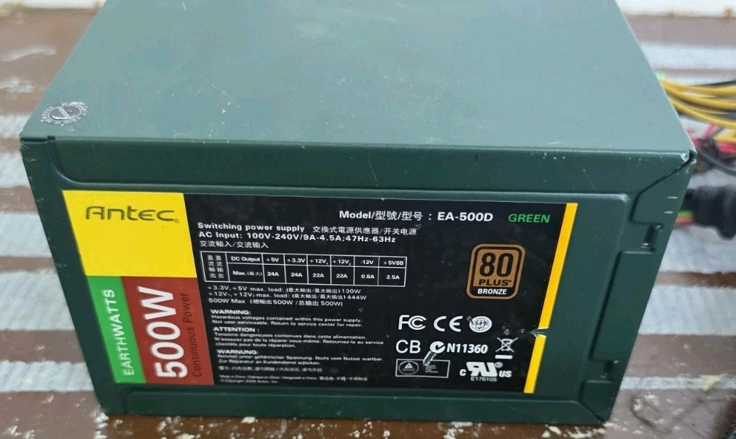 Antec EA-500D Green Earthwatts 500W 80 Plus Bronze Switching Power Supply