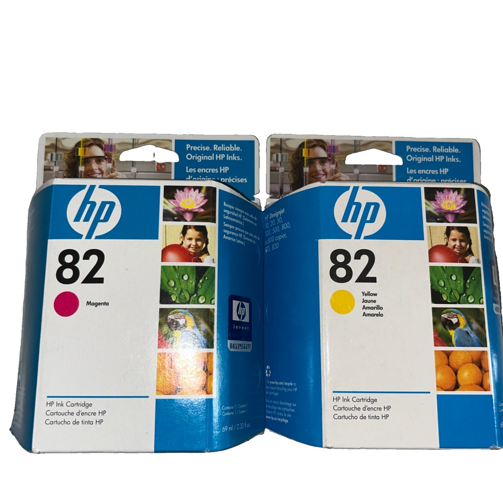 HP 82 YELLOW-MANGETA DesignJet Ink Cartridge 69ml Malaysia 2011 Singapore 2010