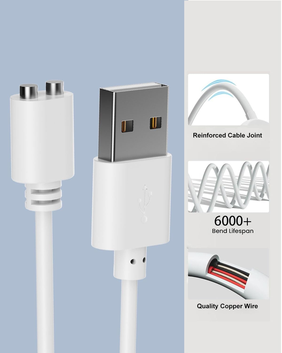 5mm Magnetic USB Fast Charging Cable Cord for Massager, Charger…