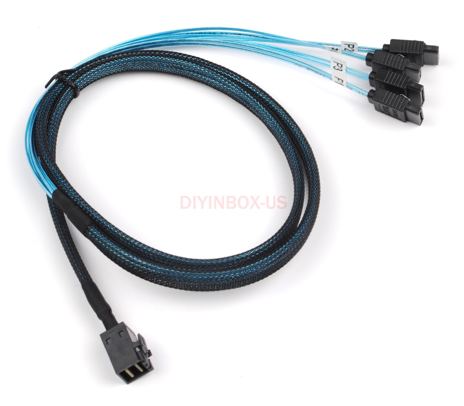 Lot Mini SAS SFF-8643 Target to 4 SATA 7pin Host Hard Disk Data Serve Raid Cable