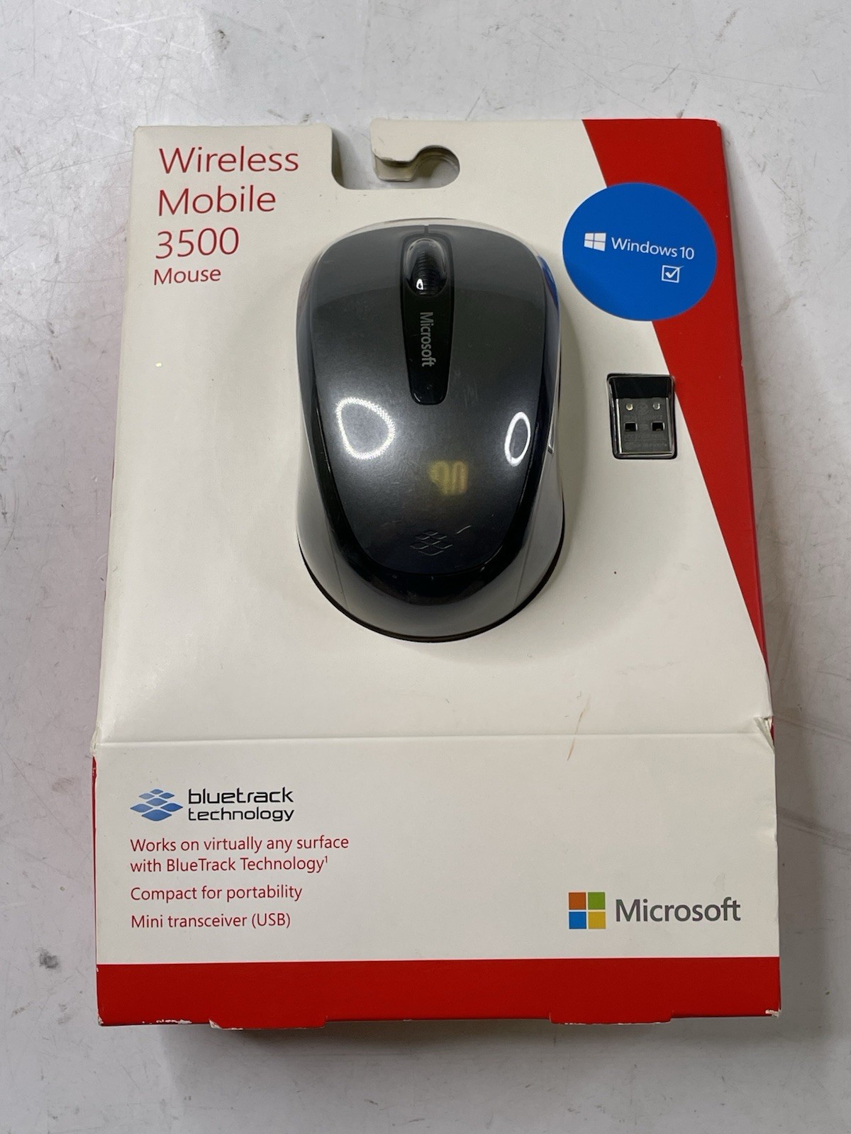 Microsoft Wireless Mobile 3500 Mouse Slate/ Black Track USB Compact NEW