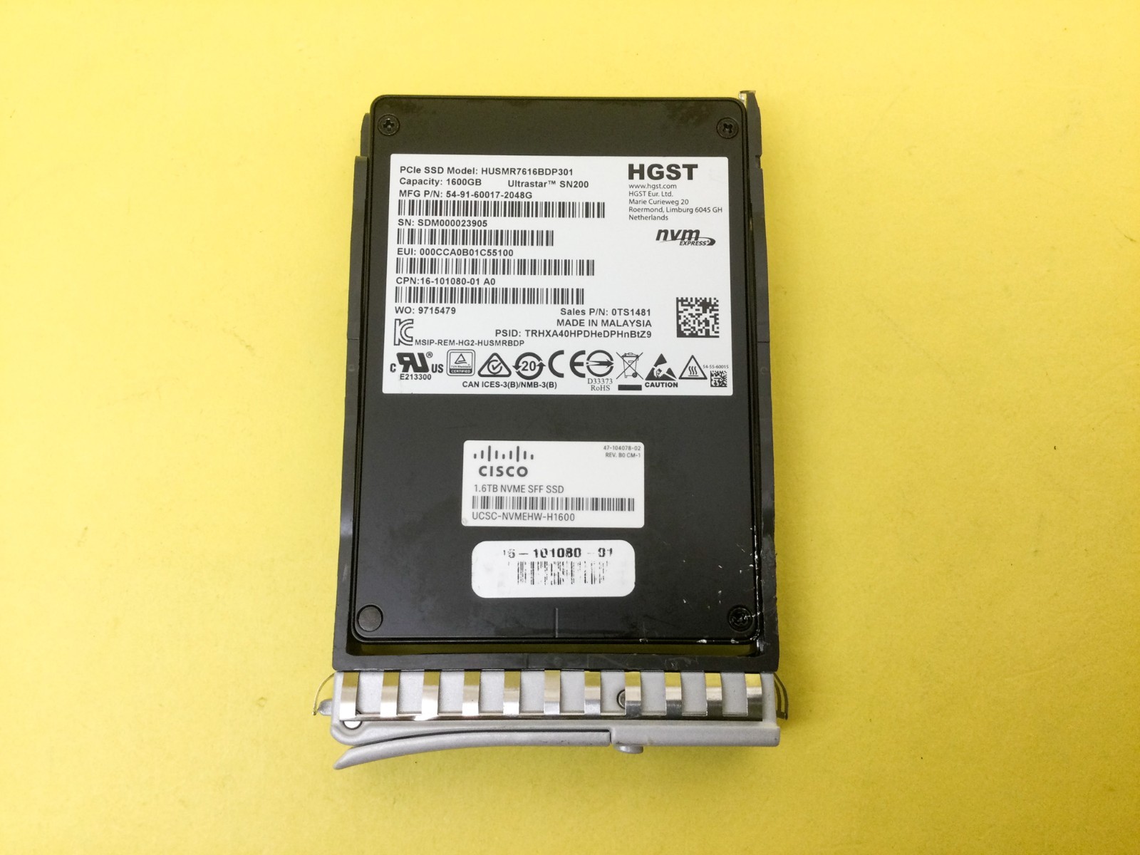 WD HGST Ultrastar SN200 1.6TB PCIe NVMe 2.5in SSD HUSMR7616BDP301