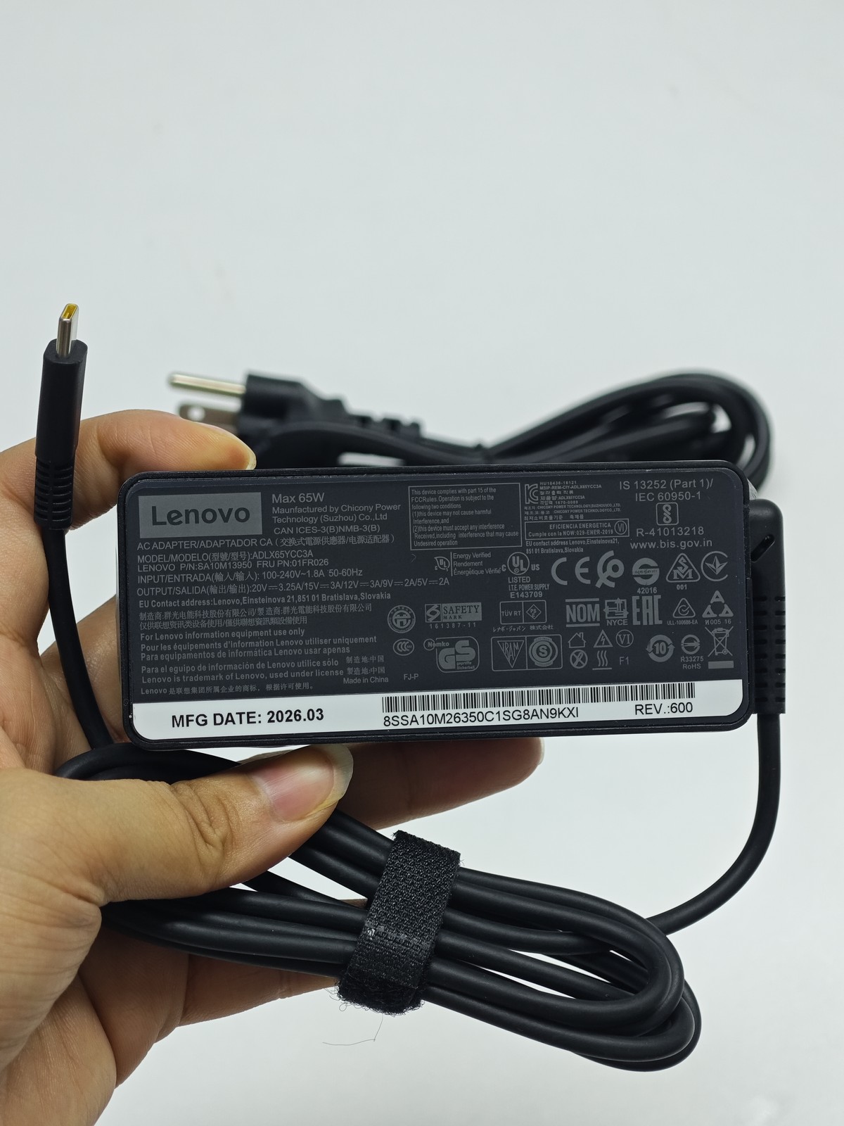 1x Genuine 65W USB C Type C AC Adapter Charger ADLX65YDC2A Lenovo ThinkPad Yoga