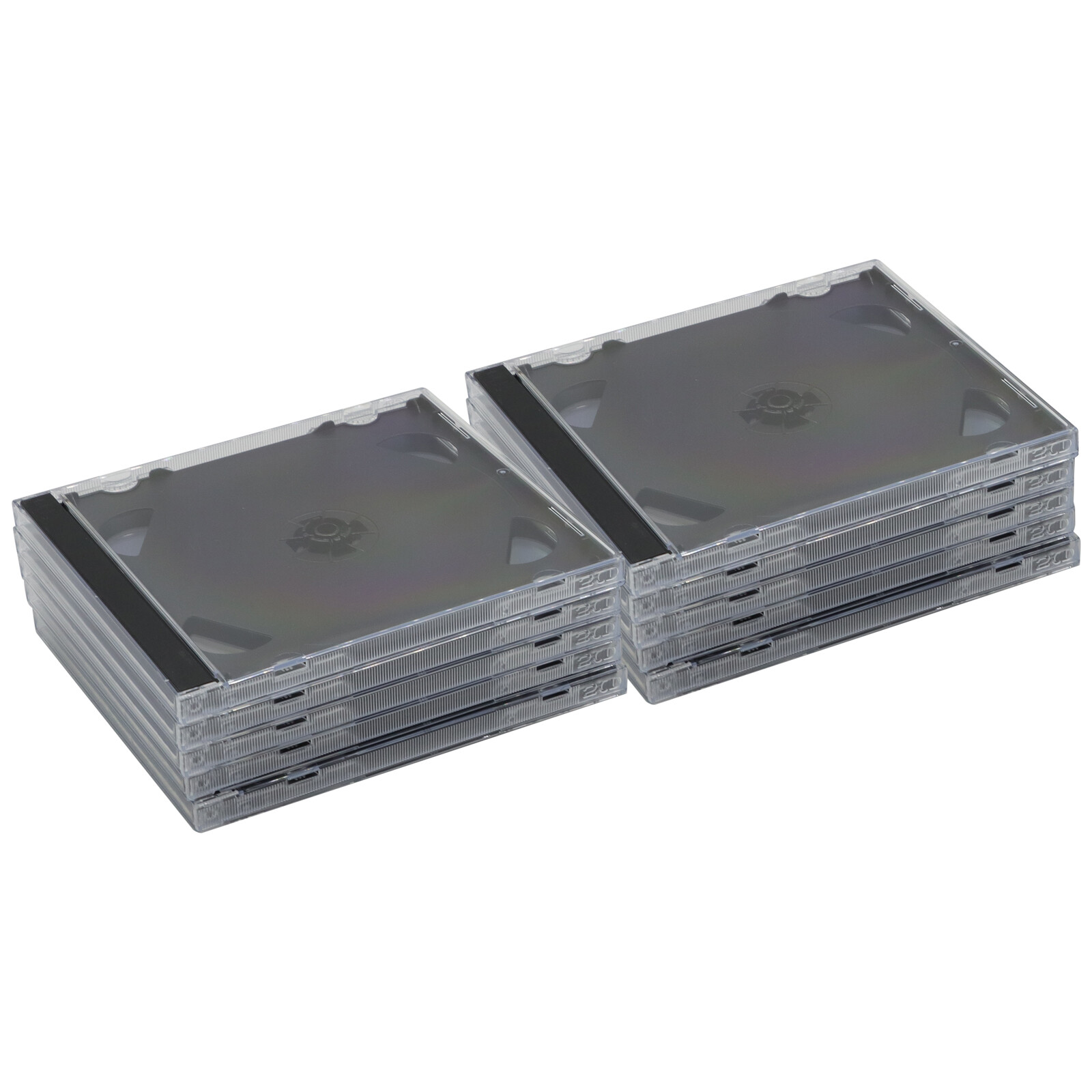 10PC STANDARD Double CD Jewel Case with Tray 10.4mm (2 CD) Lots Protectors Cover