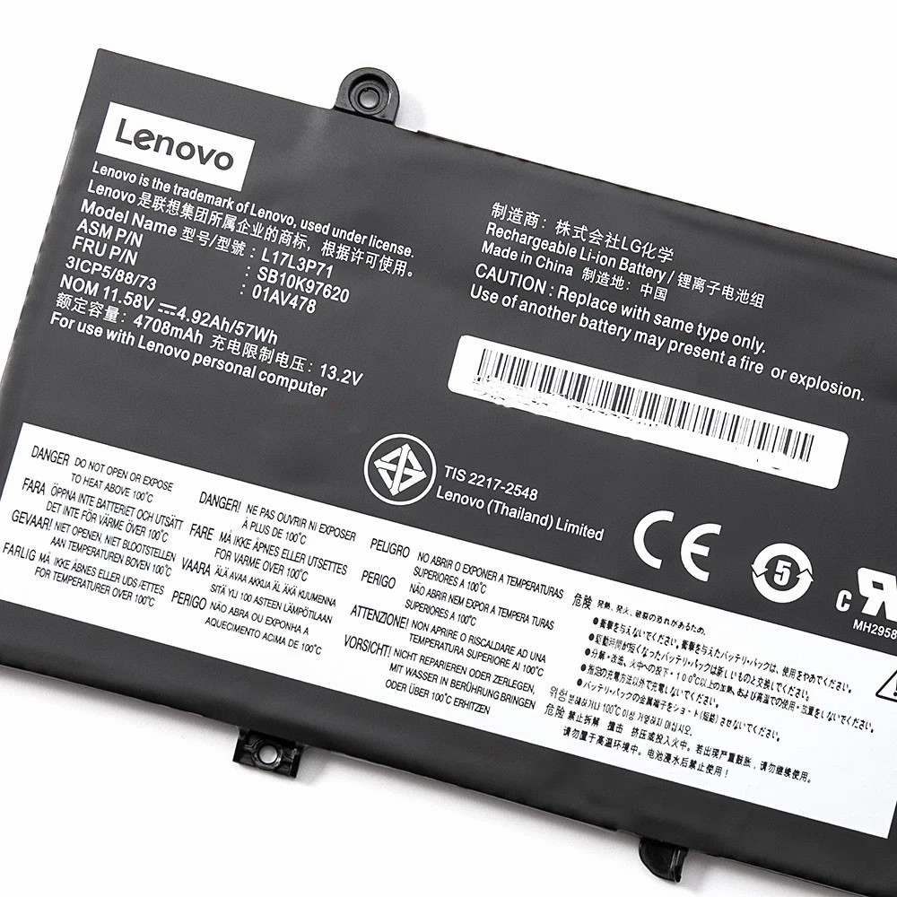 OEM 57WH 01AV478 Battery For Lenovo ThinkPad T480s L17L3P71 01AV479 L17M3P71 New