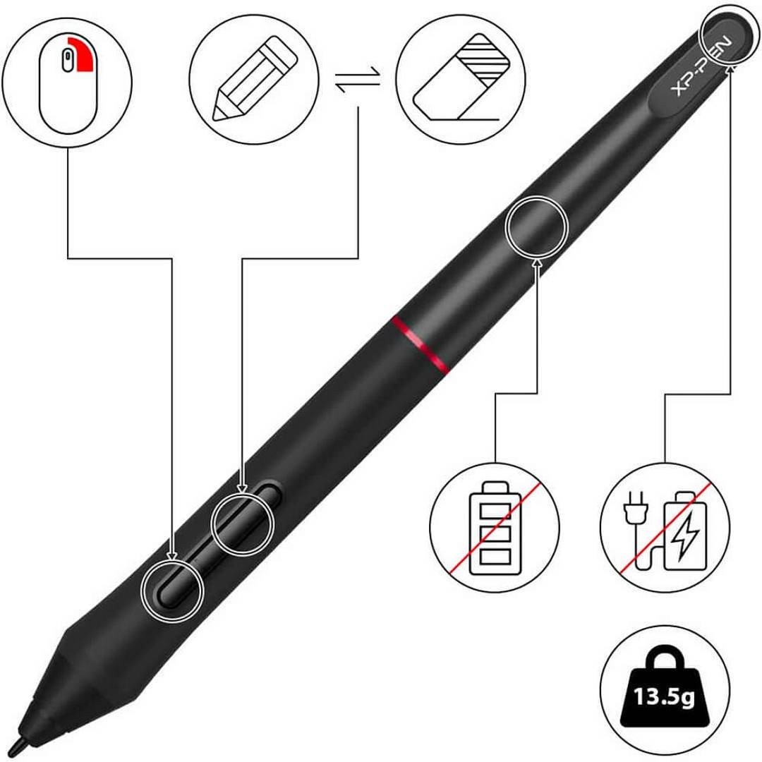 1PC XP-PEN PA2 8192 Pressure Stylus Pen Only for Artist 12/13.3 /15.6/22R/24 Pro