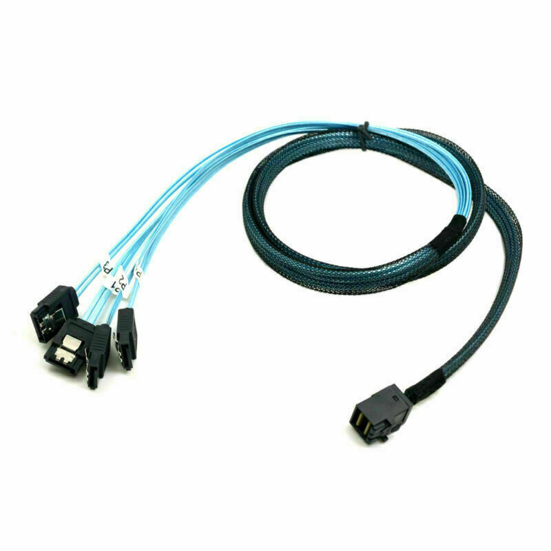 Lot Mini SAS SFF-8643 Target to 4 SATA 7pin Host Hard Disk Data Serve Raid Cable