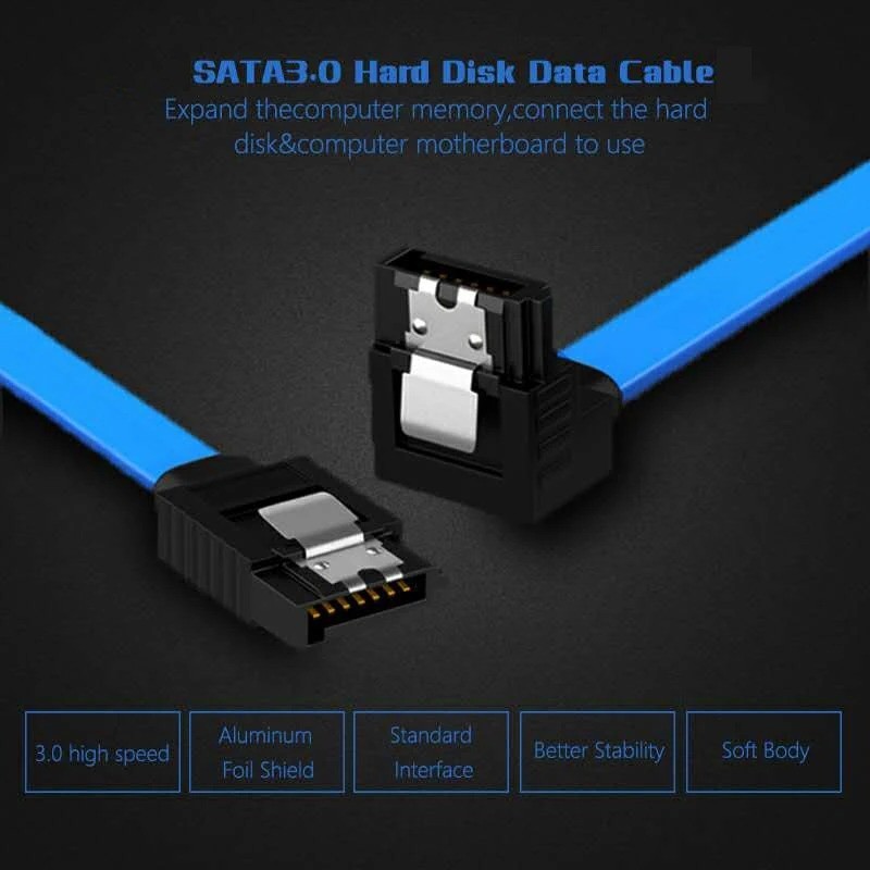 5PCS SATA III 90° Data Cable for SSD HDD Adapter High Speed SATA3.0 Motherboard