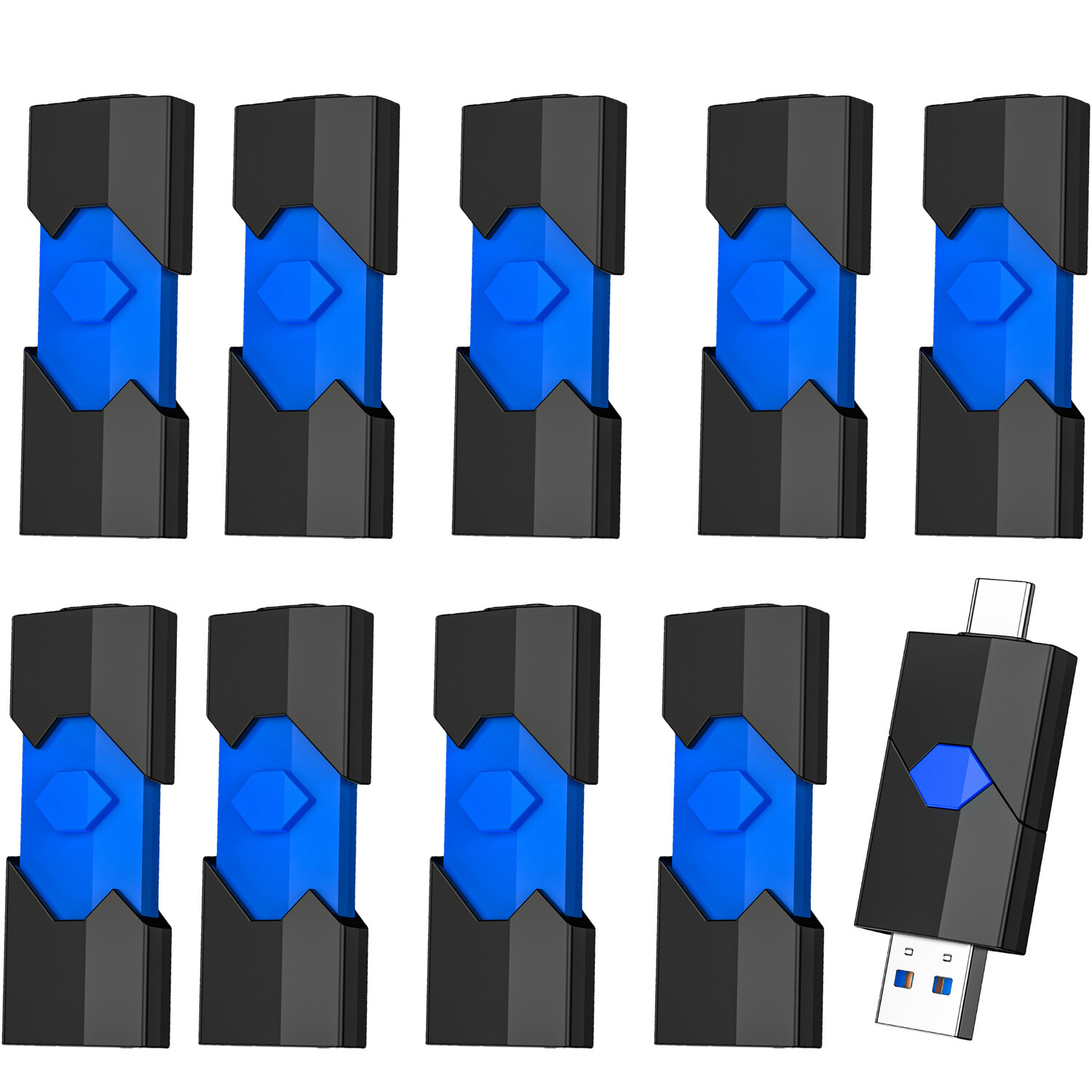 Kootion 32GB 64GB 128GB Retractable Type-C Flash Drive Memory Stick For Phone PC