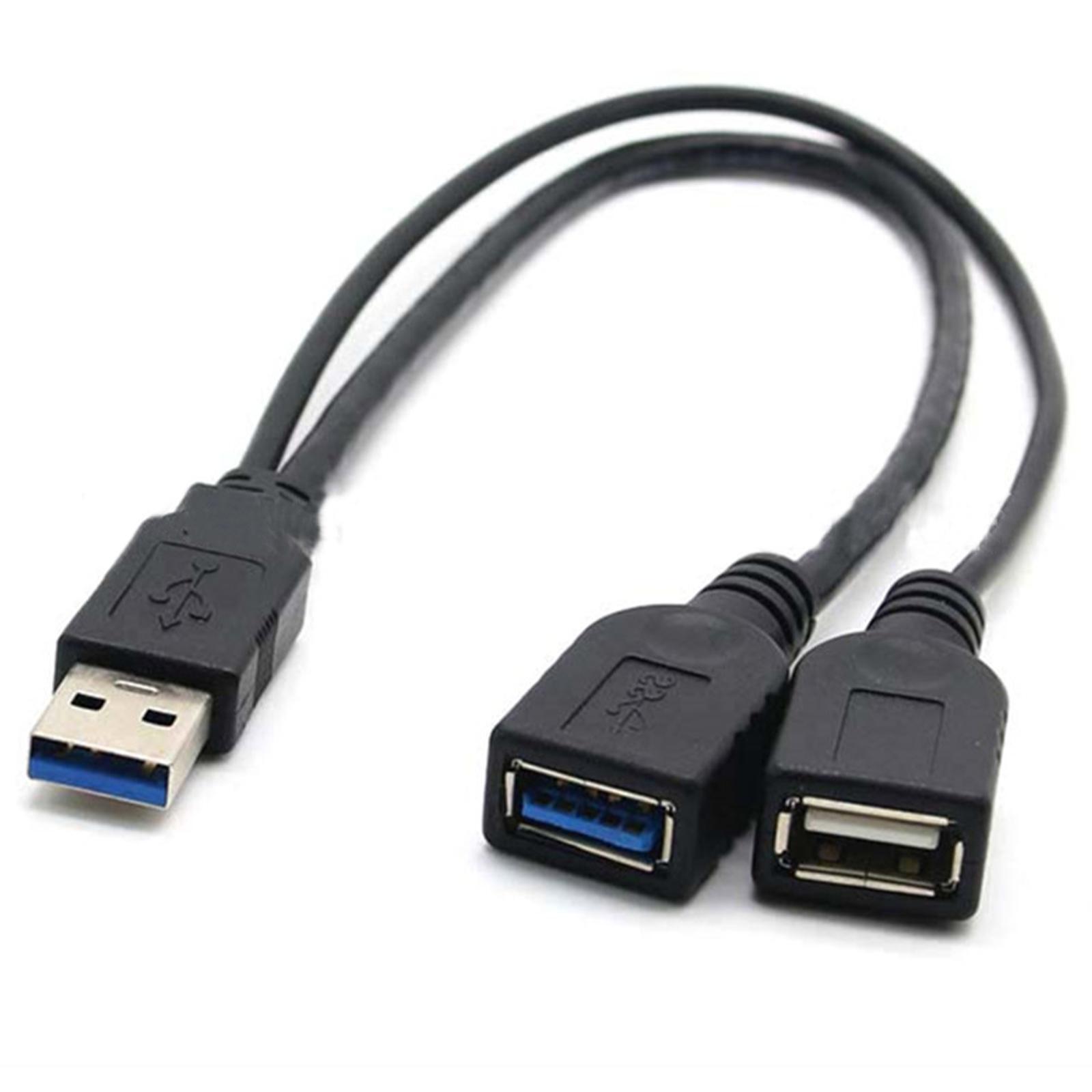 USB 3.0 Male To 2 USB Female Data Hub Power Adapter Y Splitter Charging Cable a