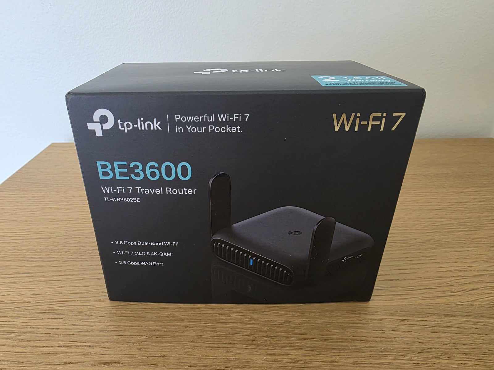 TP-Link BE3600 Wi-Fi 7 dual-band Portable Travel Router TL-WR3602BE 2.5Gb USBC