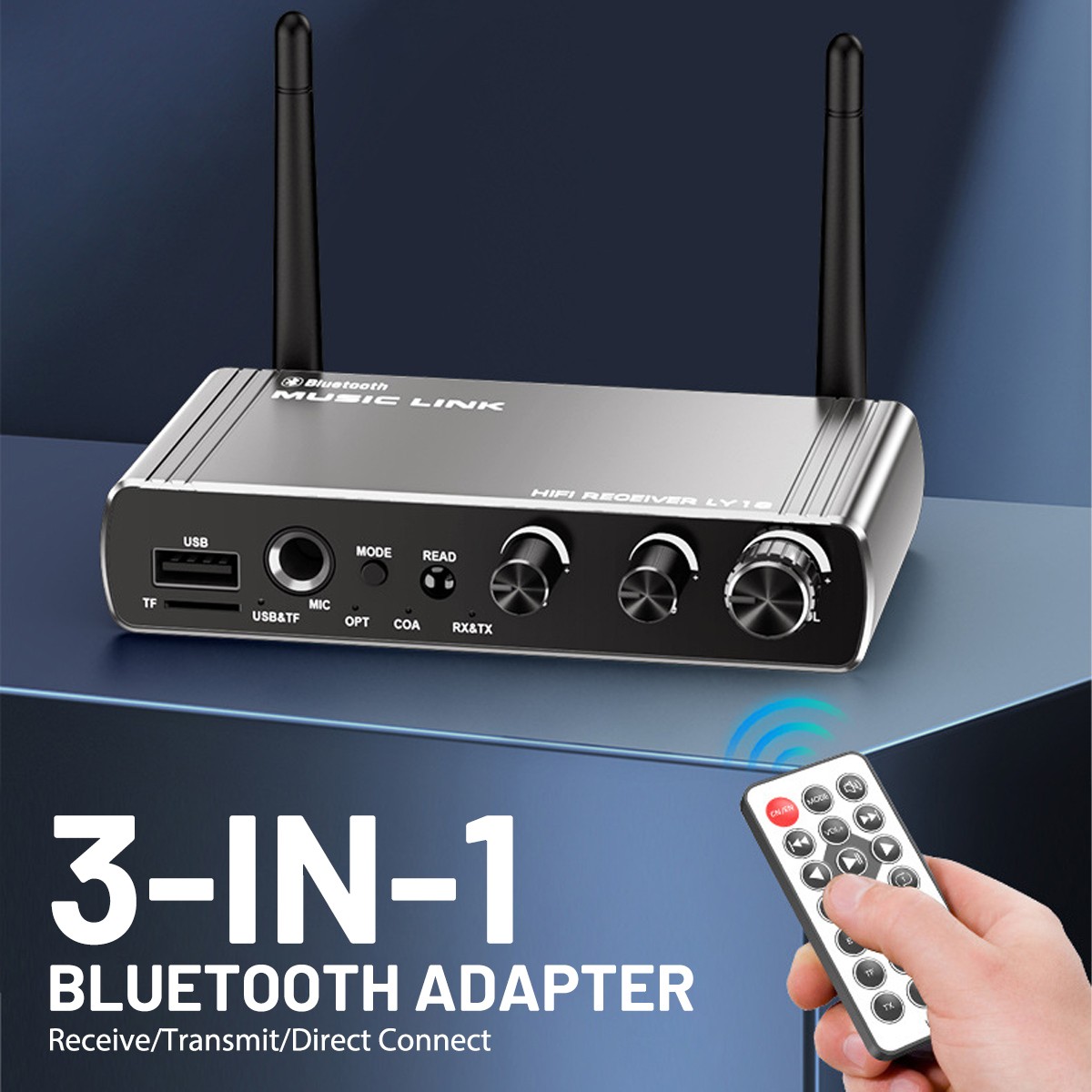 Bluetooth 5.4 Audio Receiver for Home Stereo, Wireless Adapter with Optical/USB