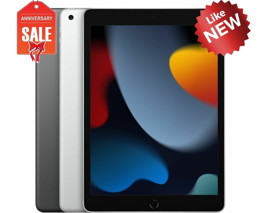 Apple iPad 9th gen 2021, 64GB Wi-Fi 10.2″ Touch ID – GRAY SILVER – Excellent