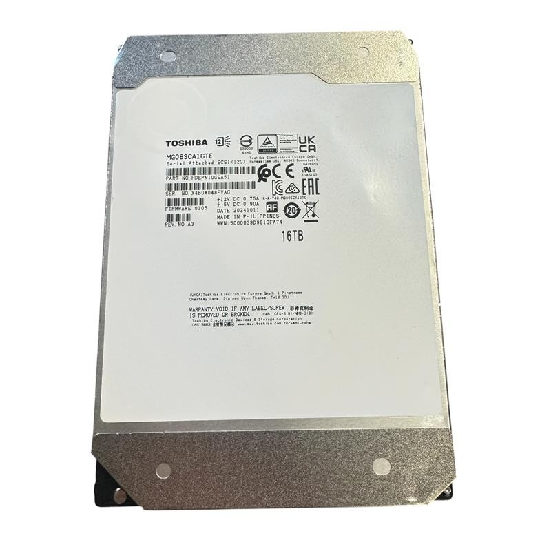 MG08SCA16TE Toshiba 16TB 7.2K SAS 12gb/s 512e 3.5inch HDD HDEPN10GEA51 NEW!
