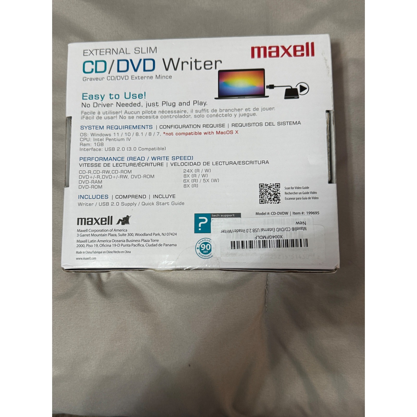 Maxell External Slim CD DVD Writer USB 2.0 Portable Optical Drive