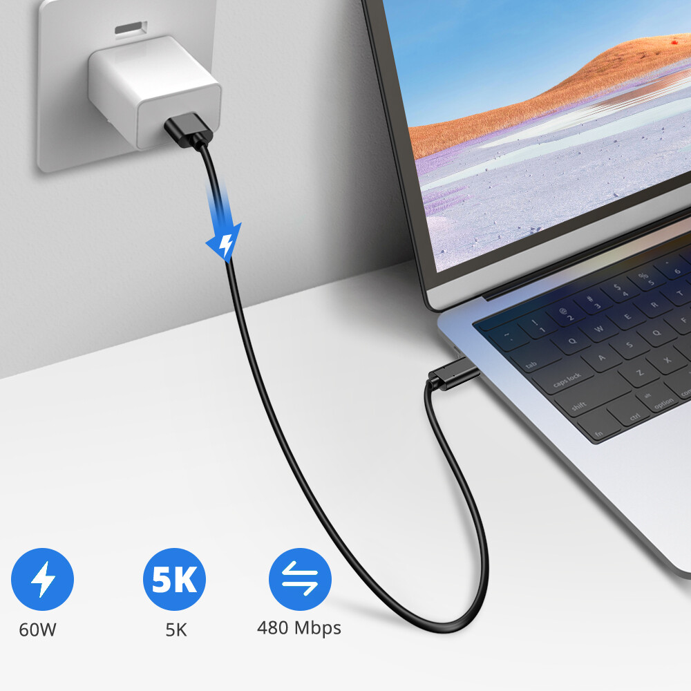 USB C Type C to USB C Cable 5A Fast Charging Cable Data Cord For Huawei Samsung