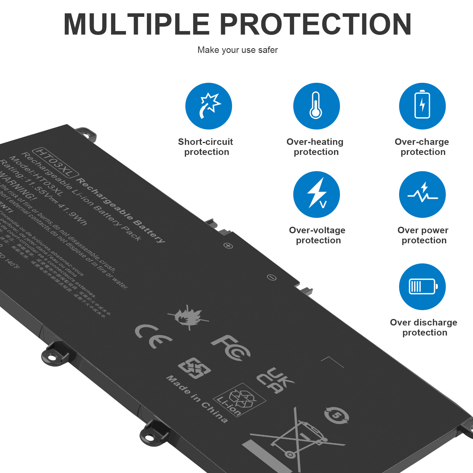 Battery/Charger HT03XL L11119-855 For HP Pavilion 15s-DU 15-CS 15-DB 15-DA 15-DW