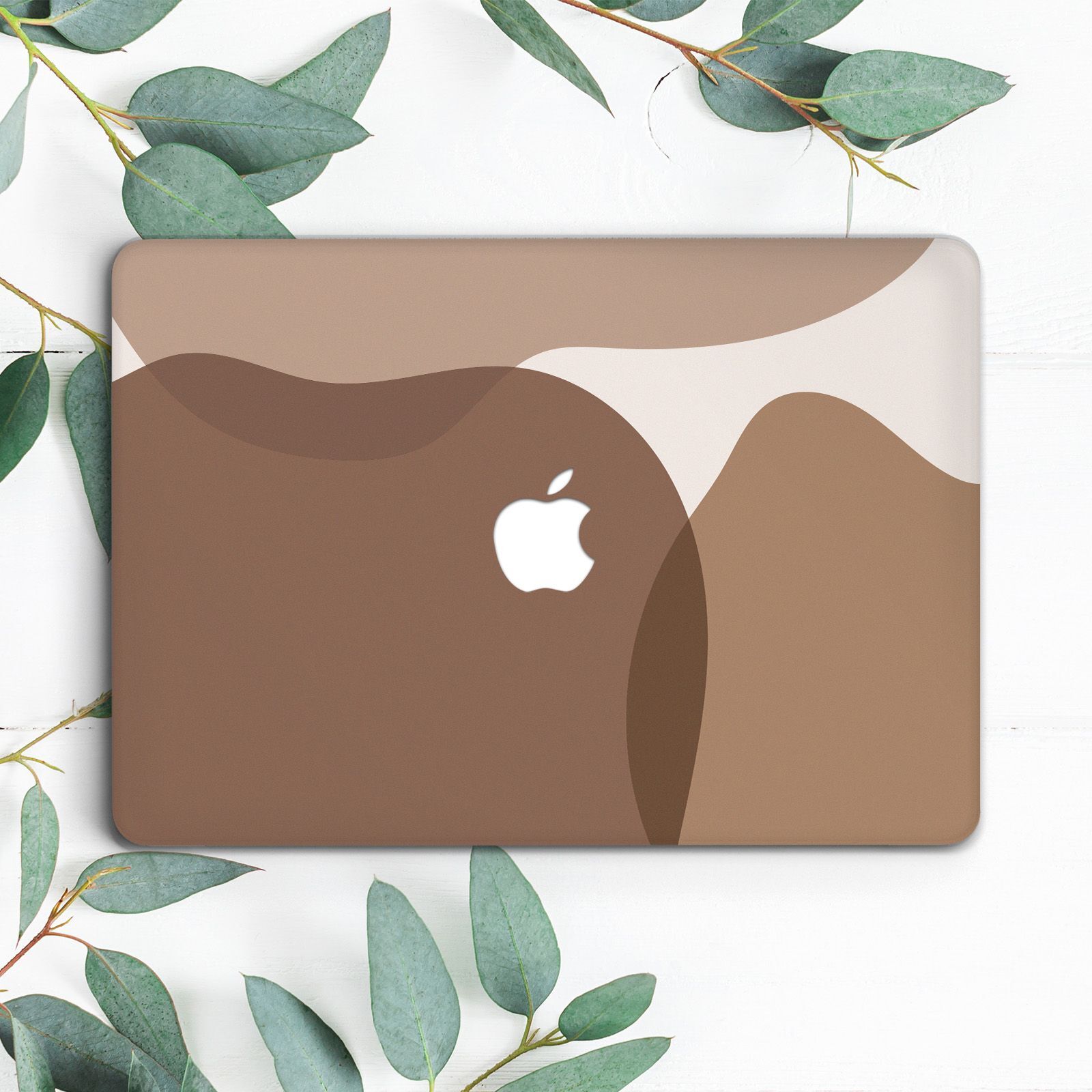 Brown Mixed Color Abstract Shapes Hard Case For Macbook Pro 13 14 15 16 Air 13