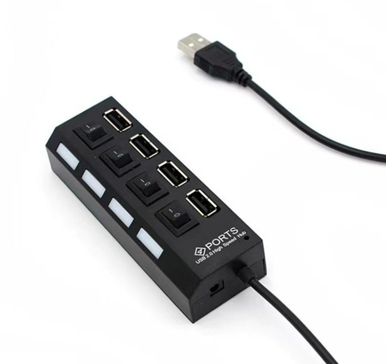 USB Hub 7 Port On/Off Switch High Speed Splitter AC Adapter Cable PC Laptop Lot