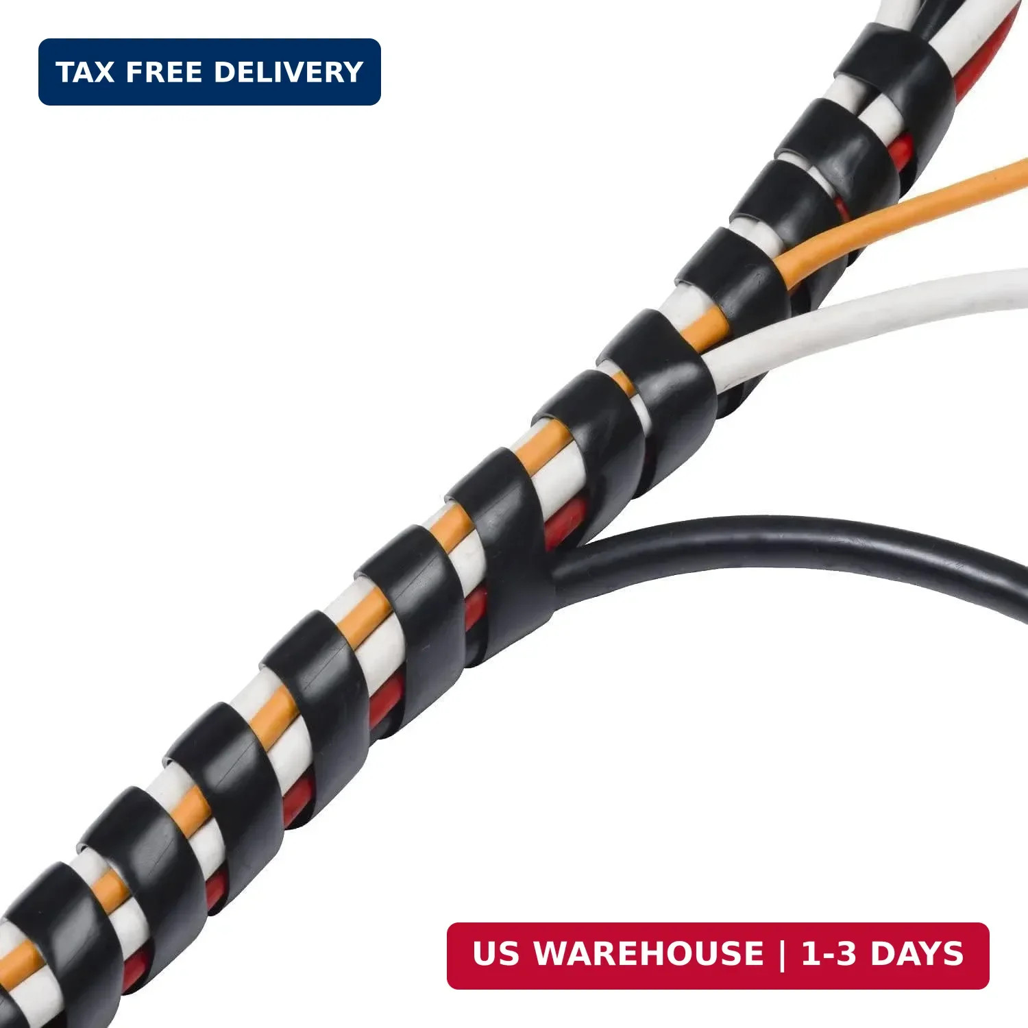 Spiral Cable Wrap Sleeve 1″(25mm) x 5 Ft Cord Organizer for Computer Wires, Elec