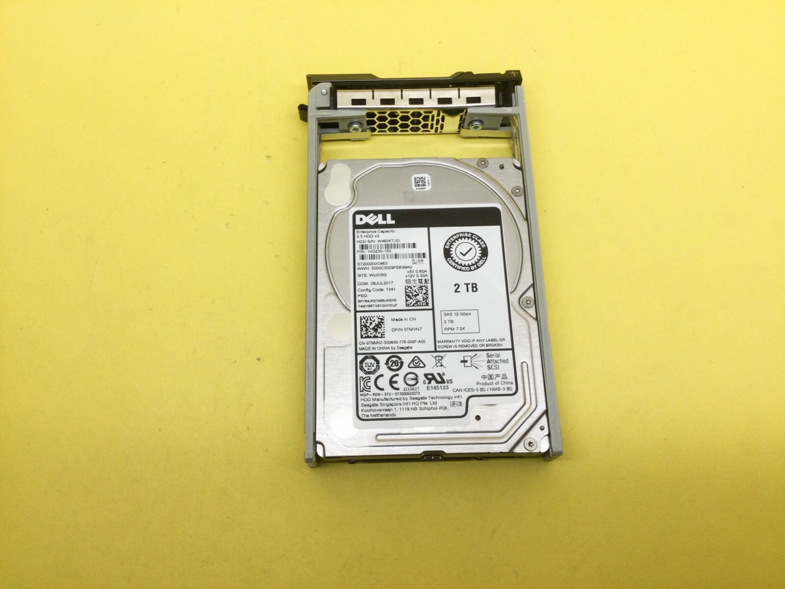 TMVN7 DELL 2TB 7.2K 12G SFF SAS ENT SED HDD 0TMVN7 ST2000NX0463