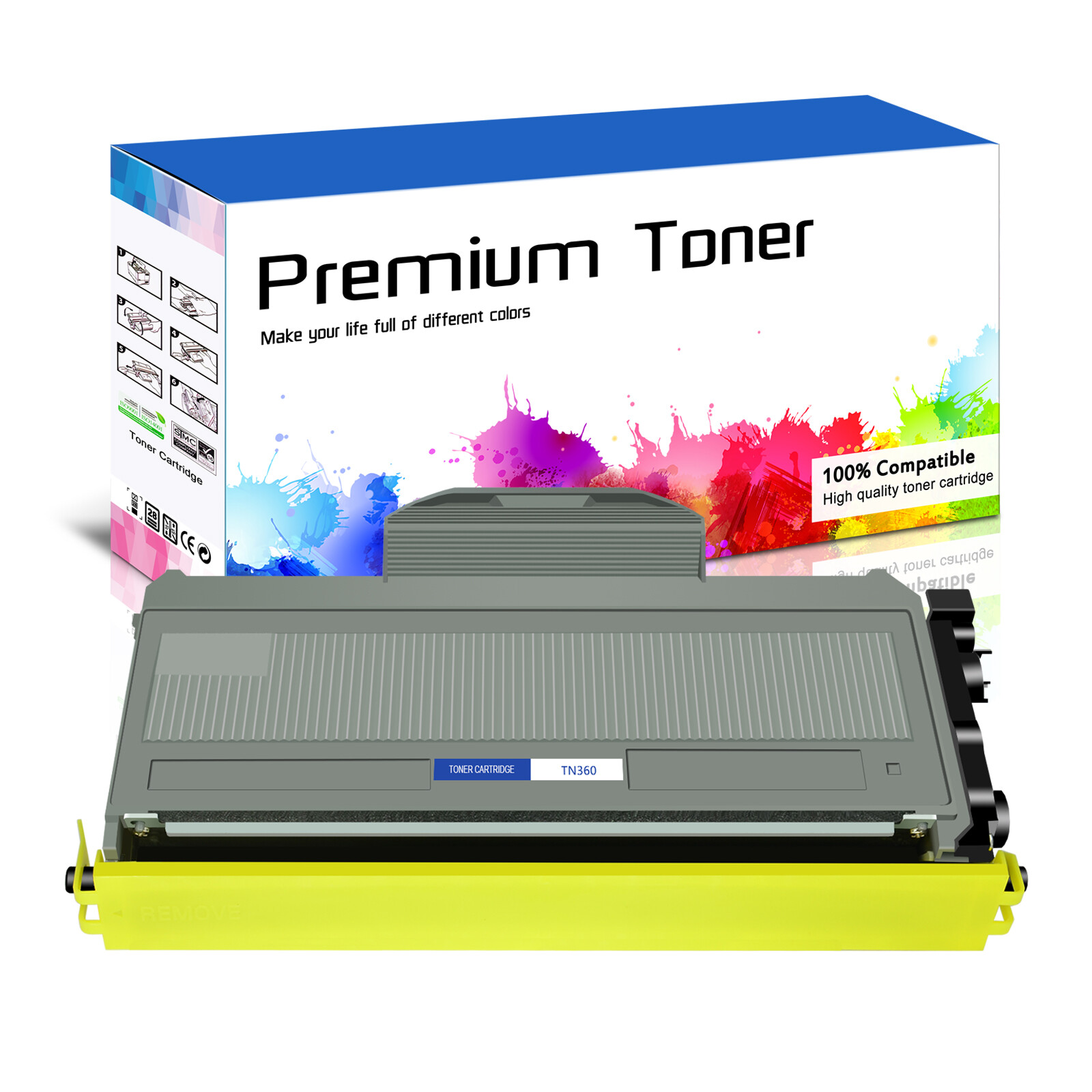 1 Pack BK TN360 Toner Cartridge for Brother TN360 MFC-7345N MFC-7440N MFC-7840W