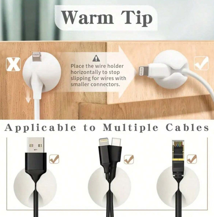 5pcs Desktop Cable Management Kit with Clips, USB Charger, Stand & Organizer