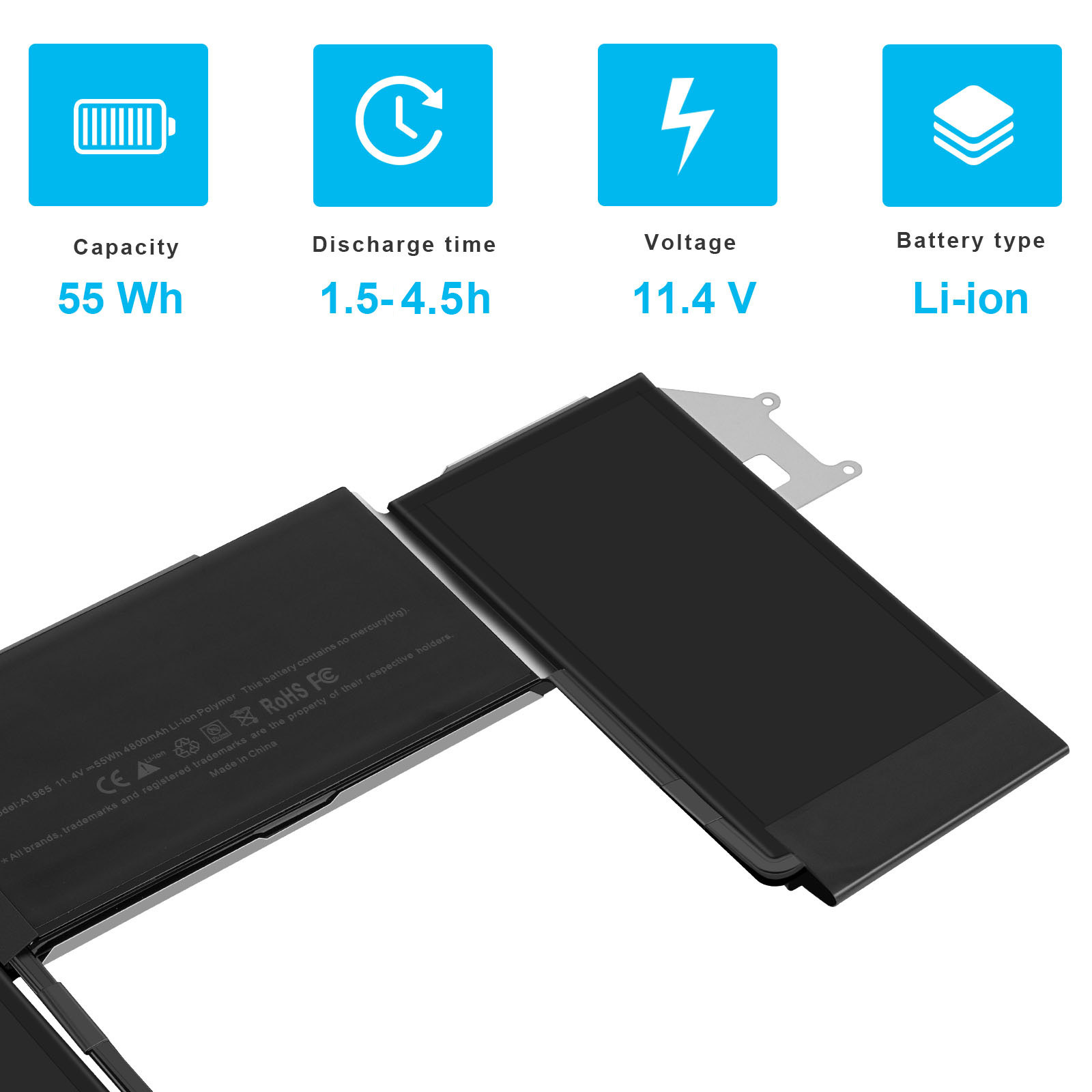 A1965 Battery for Apple Macbook Air 13″ A1932 2018 2019 A2179 2020 EMC3302
