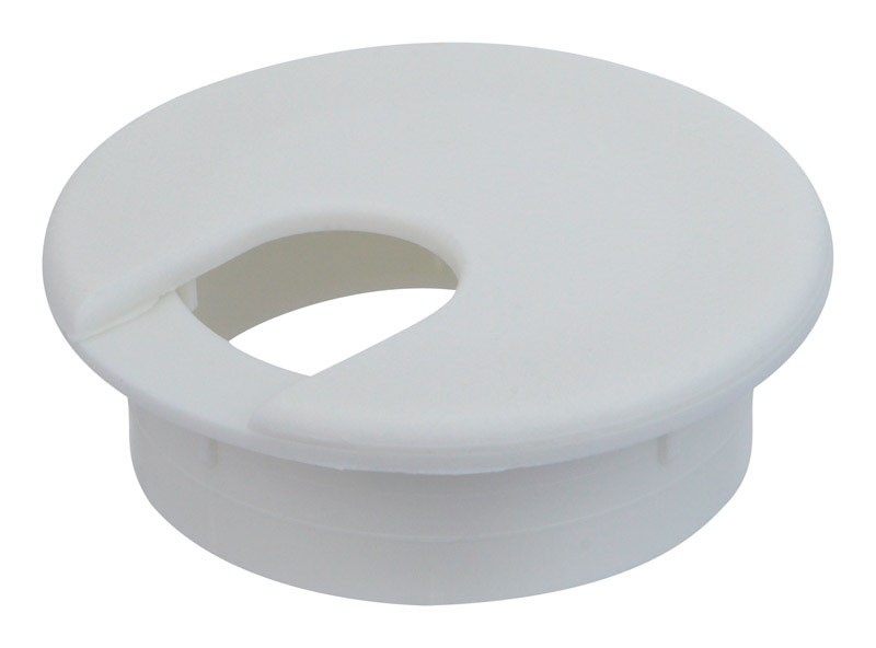 Jandorf 61624 White Polystyrene Plastic 2 in. Cutout Hole Computer Grommet