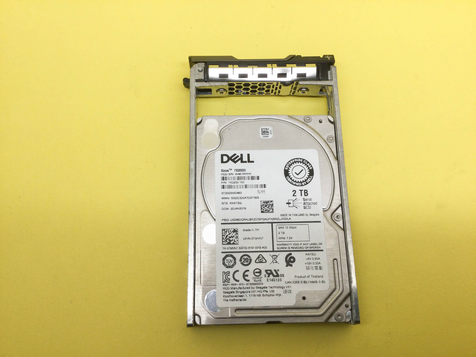TMVN7 DELL 2TB 7.2K 12G SFF SAS ENT SED HDD 0TMVN7 ST2000NX0463