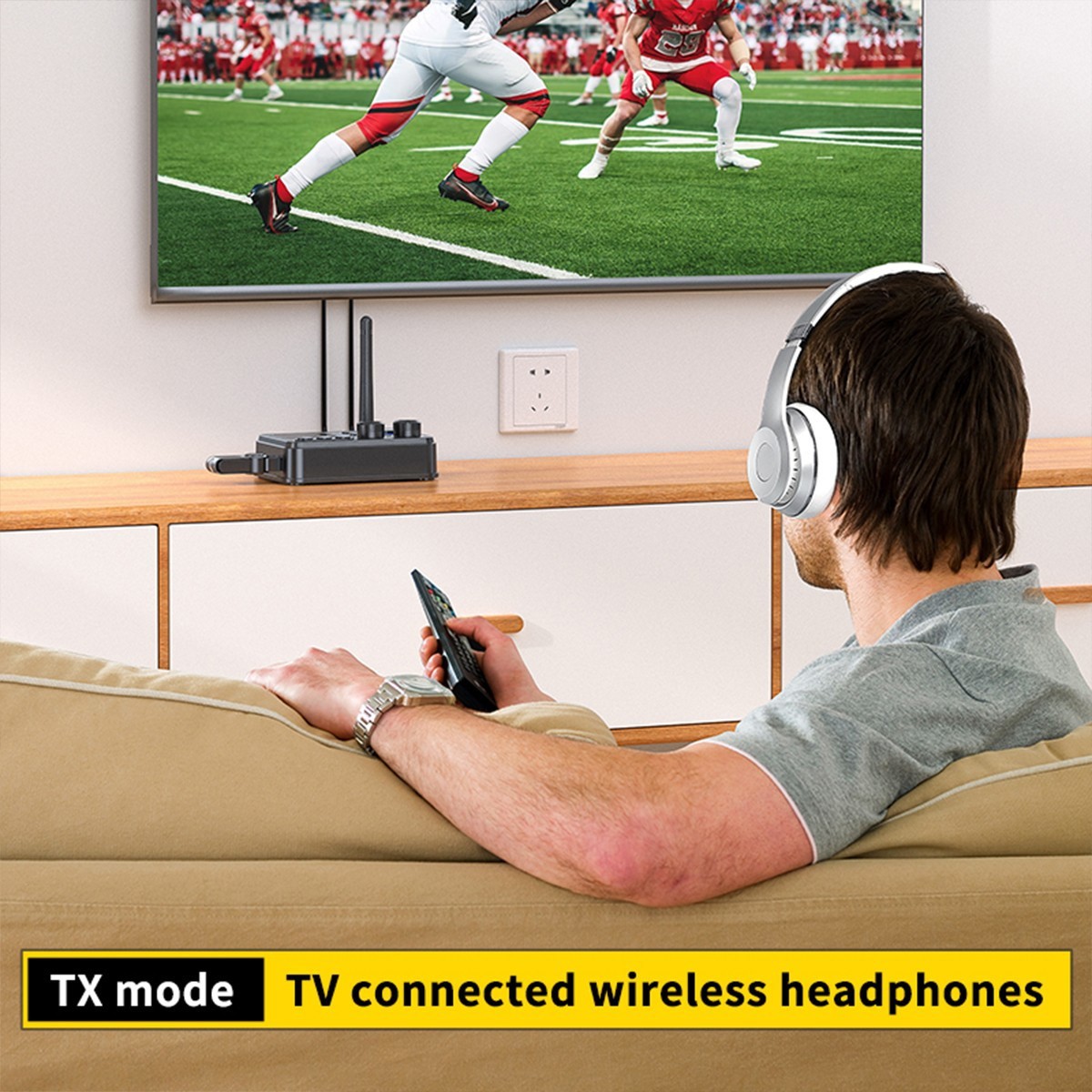 RX/TX Bluetooth 5.4 Transmitter Receiver 3.5mm AUX TV Home Stereo Audio Adapter+