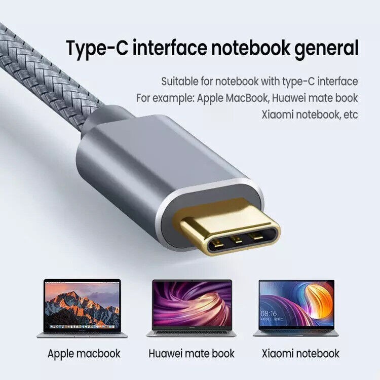 USA USB-C to USB-B 2.0 Cable For Nylon Epson HP Canon Brother Printer Scanner