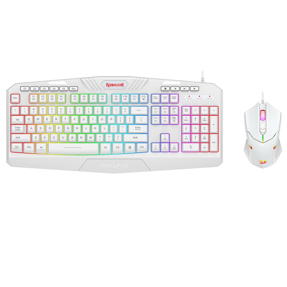 REDRAGON S101W-1 Wired RGB Backlit Gaming Keyboard+Mouse Combo,Multimedia Keys