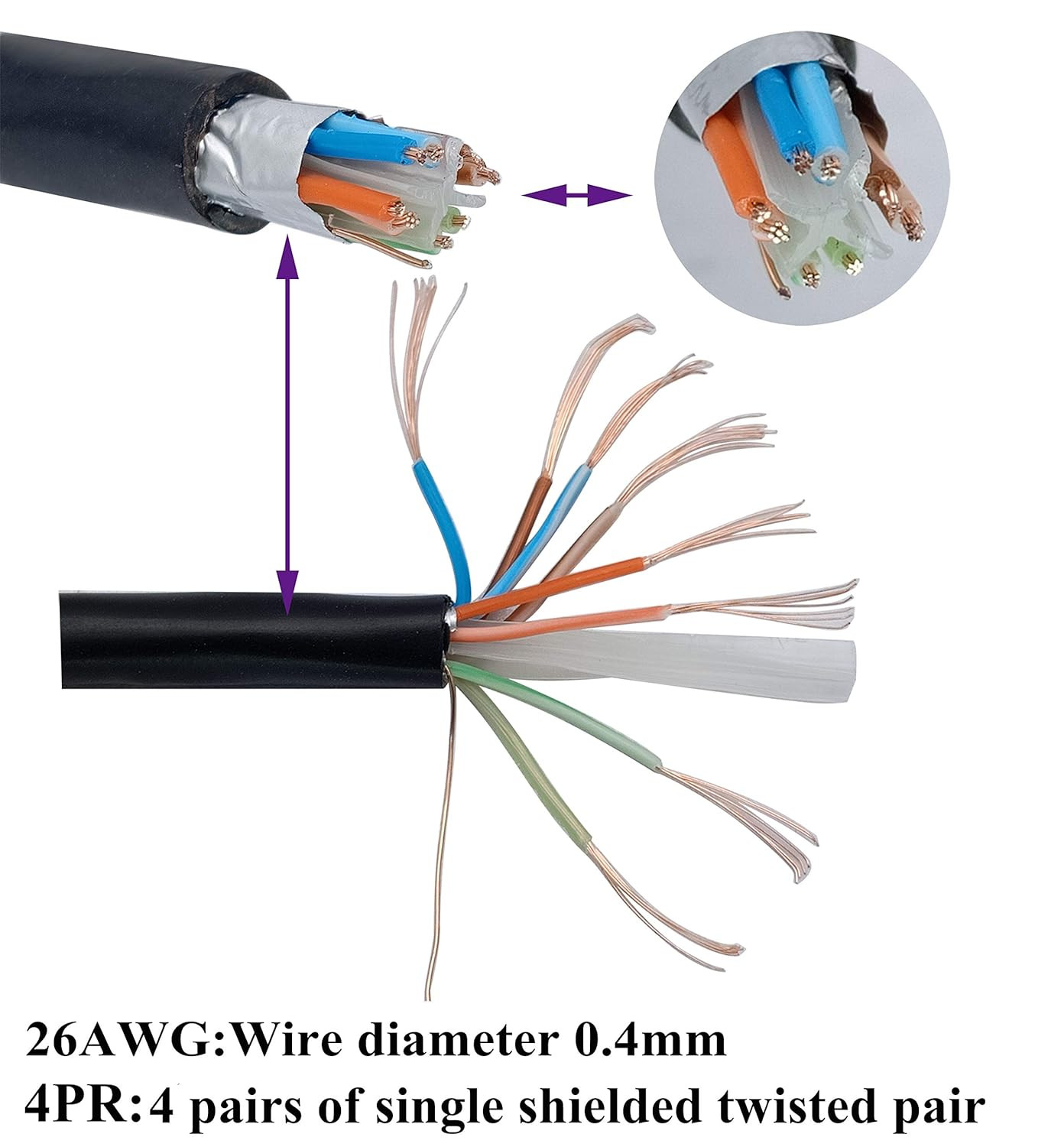 Cat 6 Ethernet Cable 90 Degree down Angle RJ45 Male to Female Shielded Ethernet
