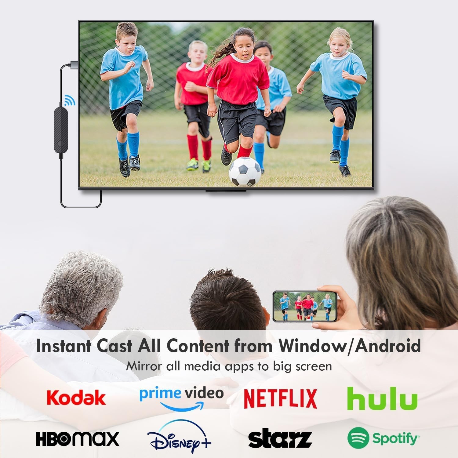 1080P Wireless HDMI Receiver – Compatible with iPhone and Android Devices