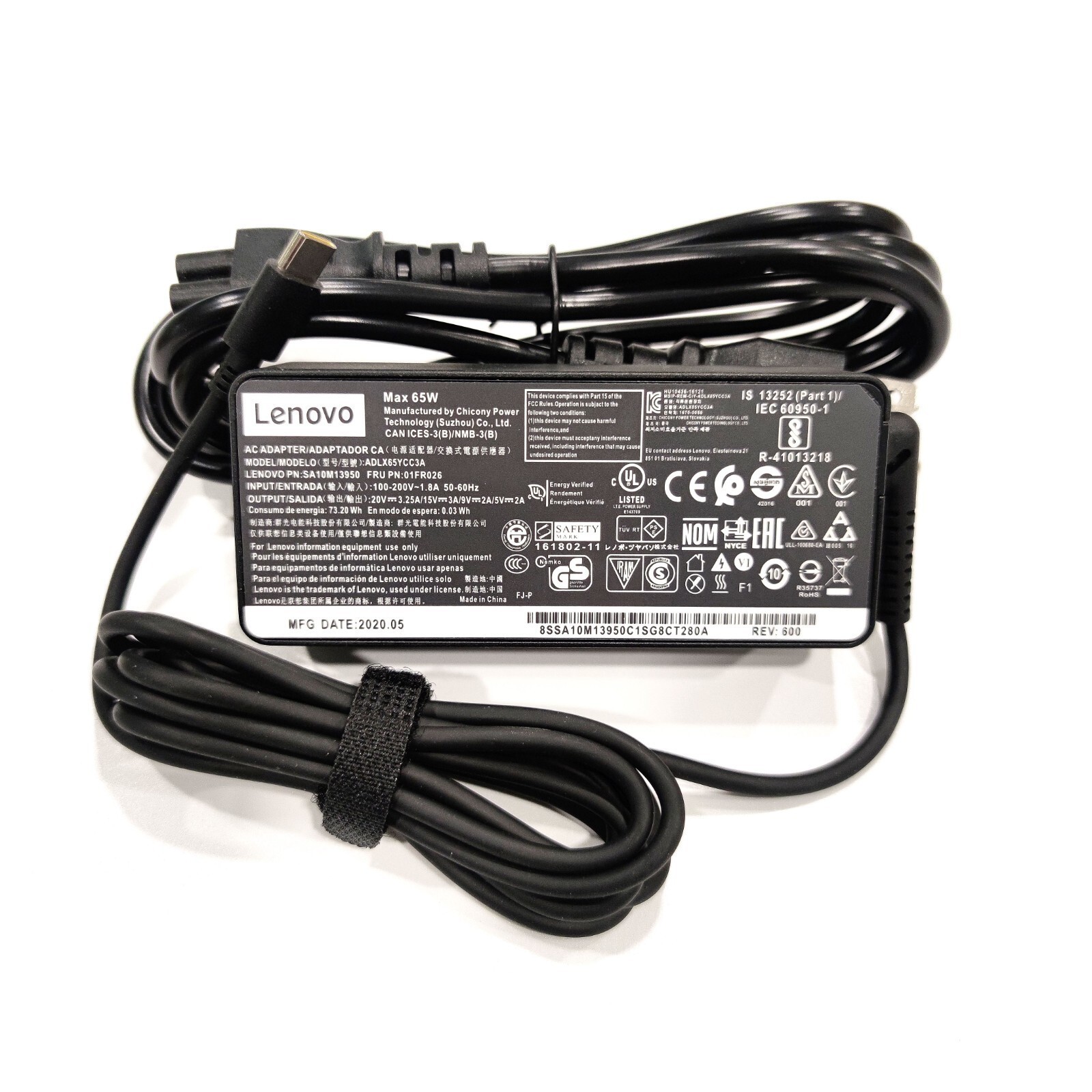 Genuine OEM 65W USB-C Type-C Lenovo Adapter Charger ADLX65YDC2A ThinkPad Yoga