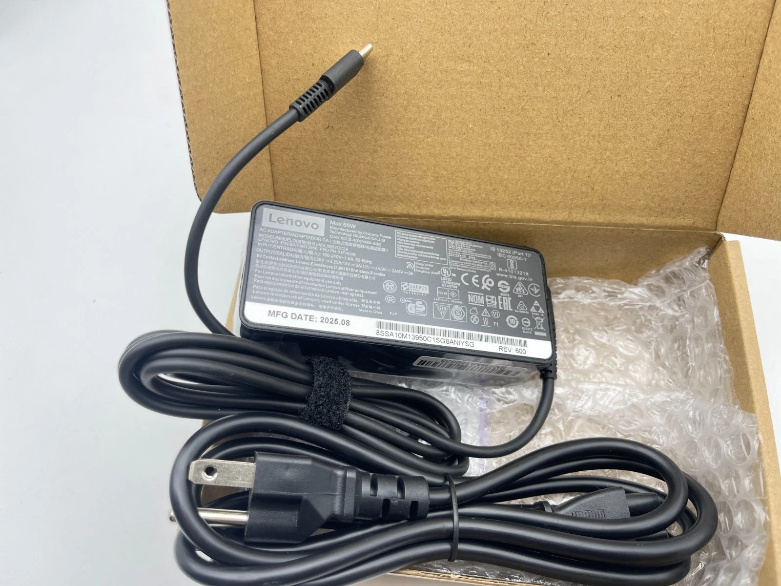 NEW Genuine Lenovo 65W ADLX65YLC3A USB-C Type-C Laptop Charger AC Power Adapter