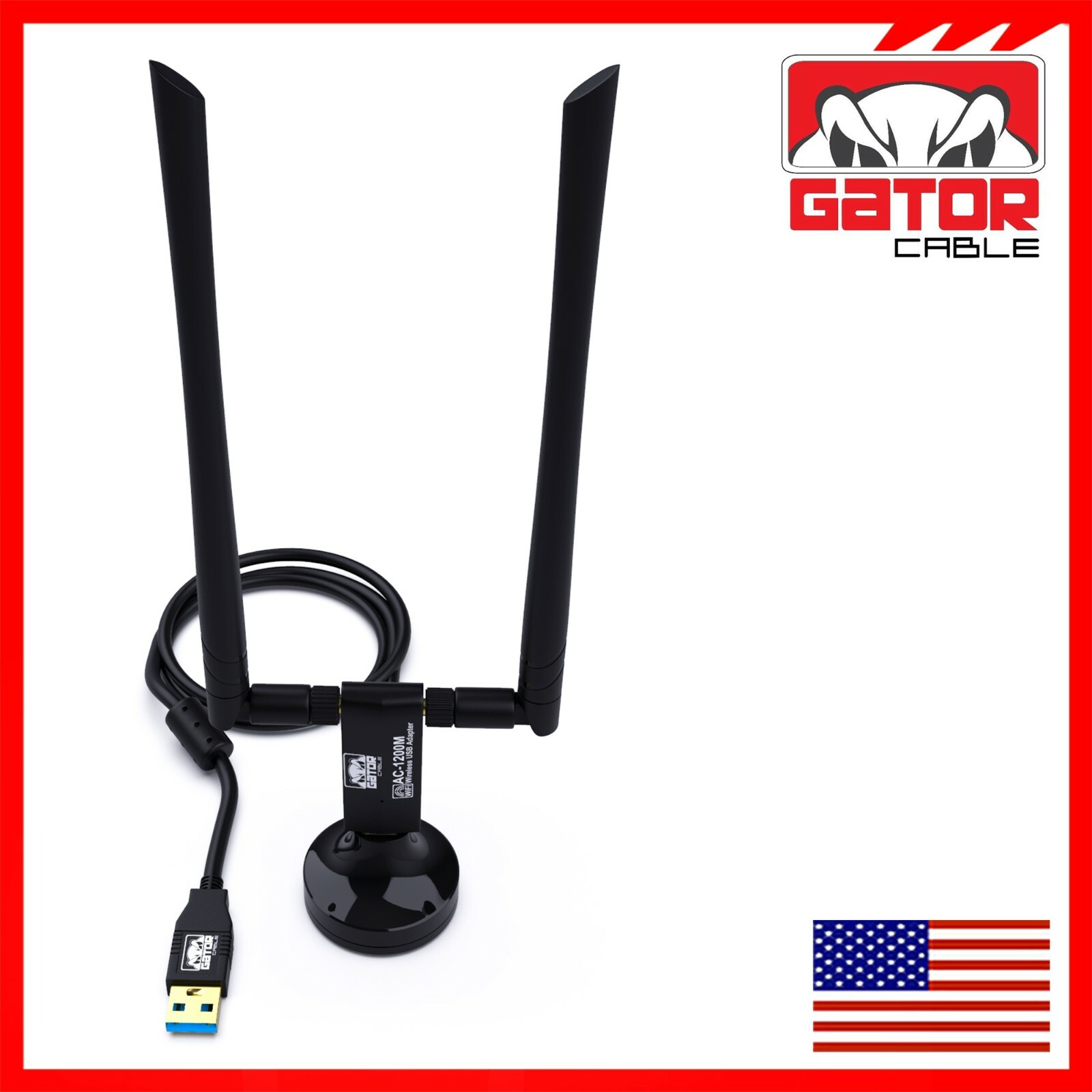 WiFi USB 3.0 Adapter Antenna Long Range Extender Wireless 1200Mbps Dual Band