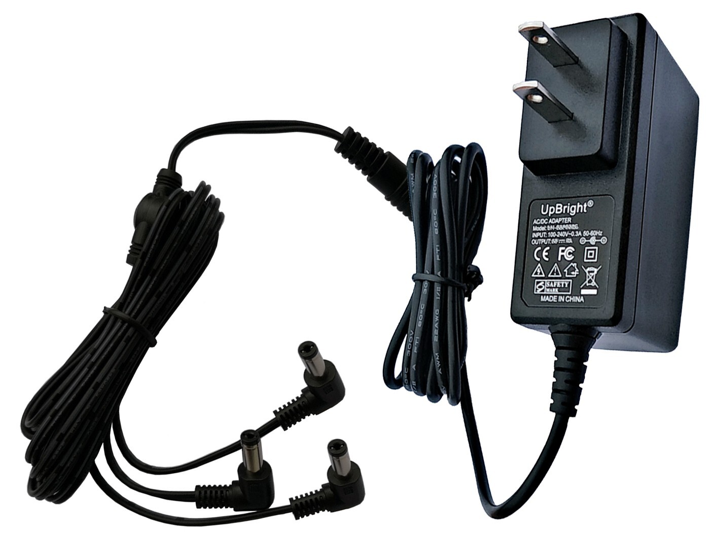 9 Volt 1A Guitar Pedal Effects Power Supply Adapter with 4 Way Daisy Chain Cord